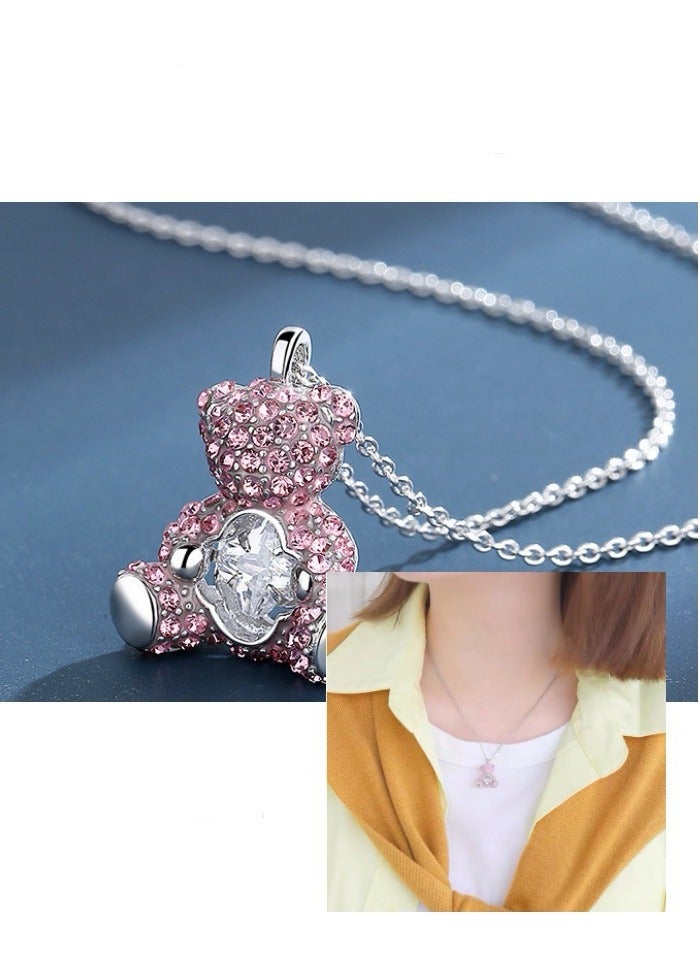 Pink Teddy Bear Necklace